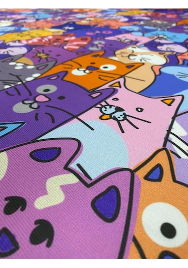 Cat Kedi Desenli Kumaş Kırlentlik Döşemelik Kumaş Dijital Baskı