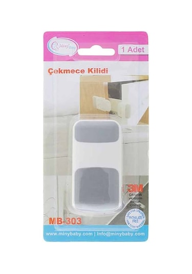Miny Baby Çift Emniyetli Çekmece Kilidi Gri