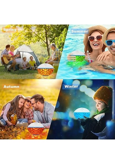 Monozone Bluetoothlu Havuz Hoparlörü Waterproof Duş Hoparlörü Led Işıklı Yüzer Disko Topu Mikrofonlu