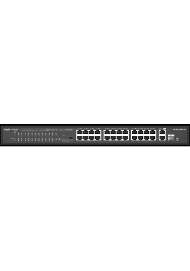 Ruıjıe RG-ES126S-P 24 Port 10/100 24 Port Poe+ 1X Uplınk + 1XSFP 370 Watt Yonetılemez Rack Mount Swıtch