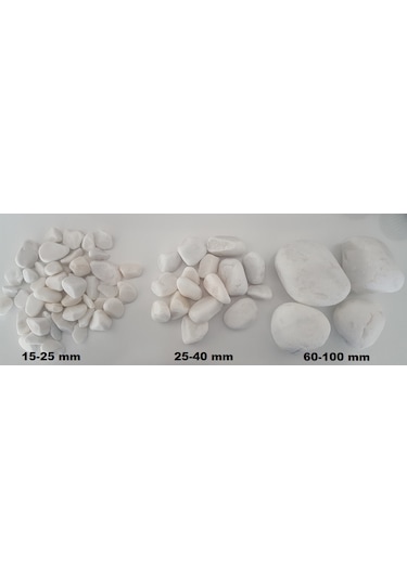 Beyaz Taş 25 Kg 2-4 Cm Dolamit Taşı Dekoratif Taş Bahçe Taşı