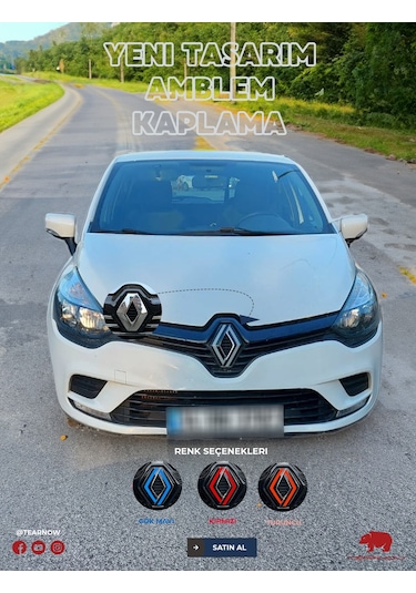 Renault Clio 4 2012-2018 Yeni Tasarım Amblem Sticker - Siyah