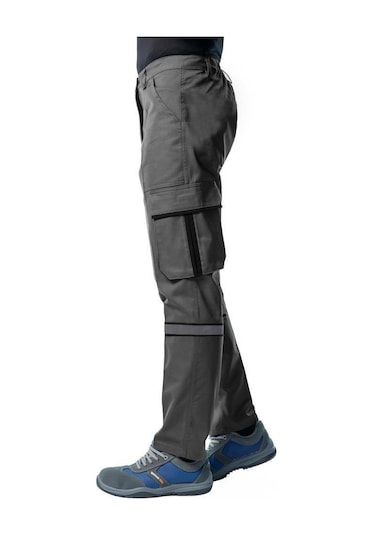 Şensel, Reflektörlü İş Pantolonu, Gri-Siyah, Komando Cepli -54E33