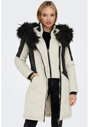 Only Kapüşonlu Taş Kadın Kaban 15295396 001