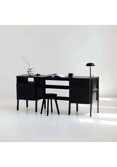 Woodesk Terra Ahşap Çalışma Masası 180x60 Siyah Renk Cpt4640-180 Siyah