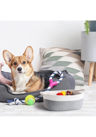 Oval Jüt Düzenleyici Sepet 30cm X 12cm Gribeyaz