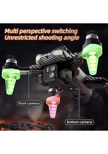 C19s Drone 5g Fpv Kamera Fırçasız Motor Optik Akış Rgb Işıklı Katlanabilir Drone