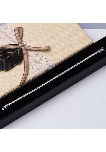 3 Mm Zirkon Taşlı 925 Ayar Gümüş Suyolu Kadın Bileklik Gümüş