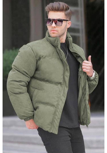Madmext Haki Nubuk Erkek Şişme Mont 6802-haki Haki