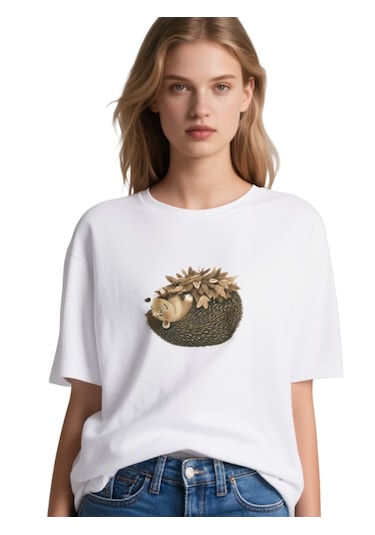 Ogc Kirpi Oversize Unisex T-shirt Beyaz