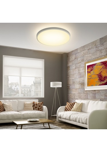 Symbee Yuvarlak Tavan Lambası, 24w Led, 6500-7000k Beyaz Işık, Ac85-265v, Plastik Gövde, 120 Adet 2835 Led İçi Beyaz