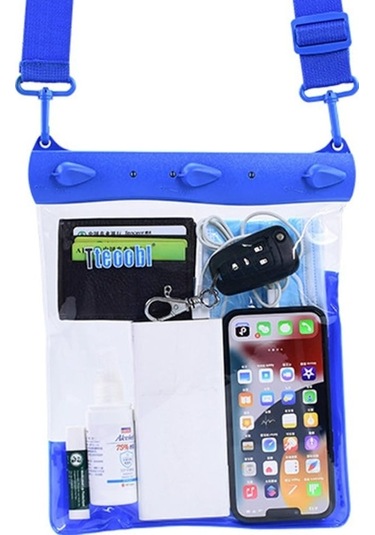 Tteoobl T-019a Çeşitli Eşya Saklama Çantası Telefon Su Geçirmez Omuz Çantası, Boyut: Bir Kod Mavi Mavi Mavi