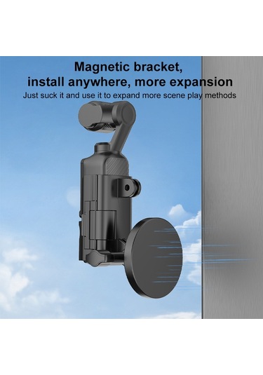 Djı Osmo Pocket 3 İçin Puluz Koruyucu Çerçeve Manyetik Masaüstü Montaj Açısı Ayarlanabilir Taban Siyah