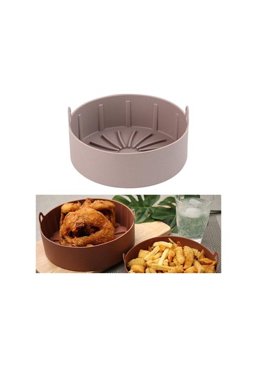 Suntek Magideal Yuvarlak Hava Fritöz Silikon Pot Gıda Kahve-16cm