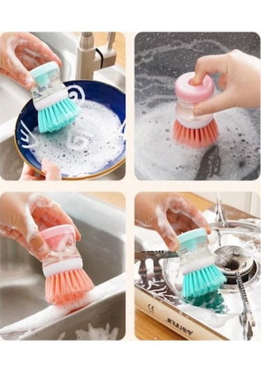 Çok Amaçlı  Ocak Banyo Lavabo MutfakDeterjan Hazneli Fırça Çok Renkli