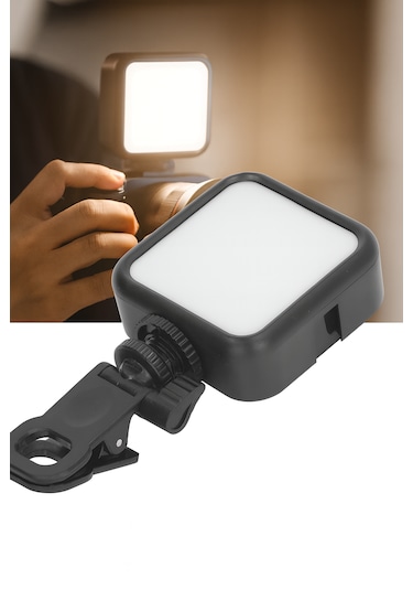 Taşınabilir Kısılabilir Yüksek Parlaklık Dolgu Işığı Işık Paneli Kıskaçlı Telefon Ve Notebook Tutucu Siyah