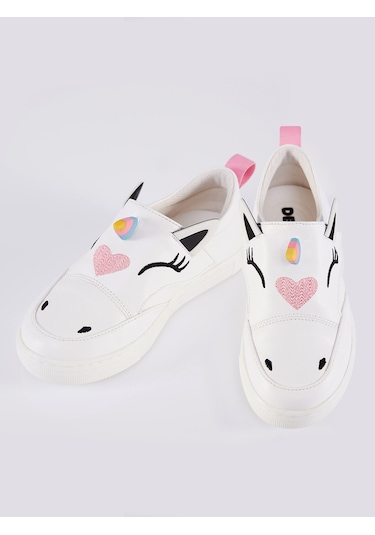 Denokids Unicorn Beyaz Kız Çocuk Sneaker Beyaz