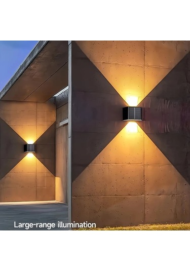 Xuweiwei 2 Adet Sıcak Işık Güneş Led Duvar Lambası Ayarlanabilir Aydınlatma Dış Mekan Bahçe Teras Modern Villa Peyzaj Işığı