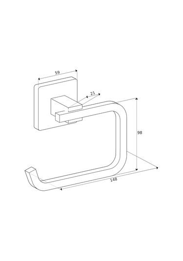 DARK Premium Kare Mat Siyah Ikili Askılık + Kapaksız Kağıtlık + Yuvarlak Havluluk Banyo Seti