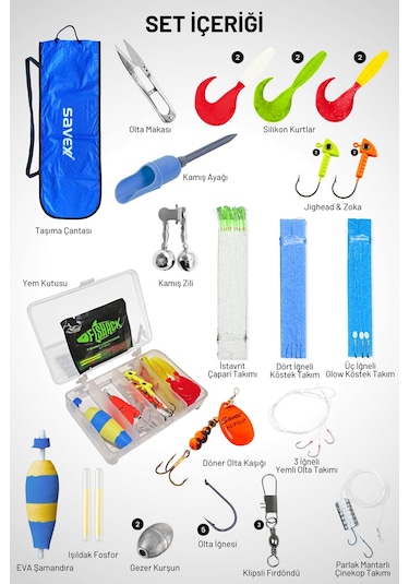 Tam Takım Kıyı Olta Seti - 300cm Kamış 30-60gr / 4000'lik Supreme Olta Makinesi - Taşıma Çantalı