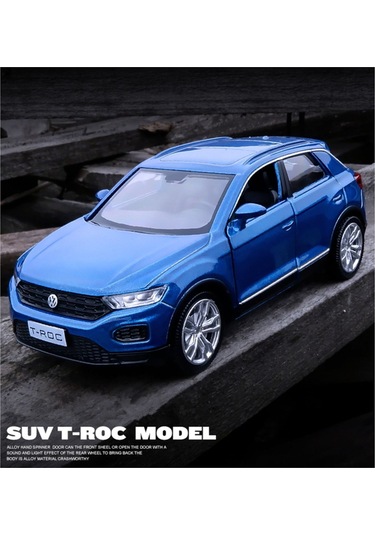 Vw T-roc 1:36 Maket Metal Araba Mavi Birebir