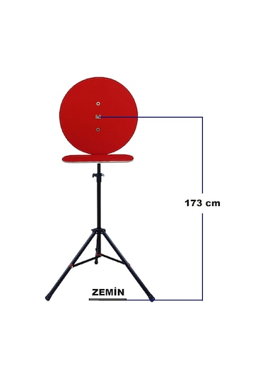 Dartsan TADAR7212K Raf Düzenekli Tripod Ayaklı Dart Arkalık Stand Seti Kırmızı