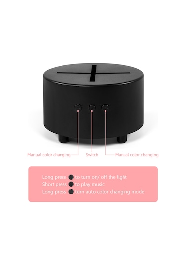 Yaozixa Noel Ağaç Şekilli Masa Lambası, 7 Renkli Manuel/otomatik Işık, 12 Metal Askı Ve Yerleşik Noel Şarkıları İle Ev Dekorasyonu Siyah