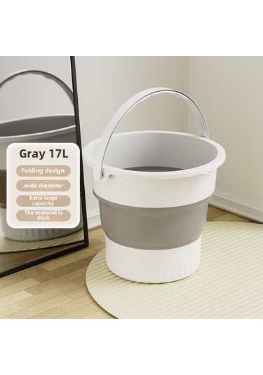Fosenze 20l Kapasiteli Katlanabilir Plastik Kova - Isı Dayanıklı, Kalın Malzeme, Ev Ve Dış Mekan Kullanıma Uygun Gri Büyük Boy Diğer