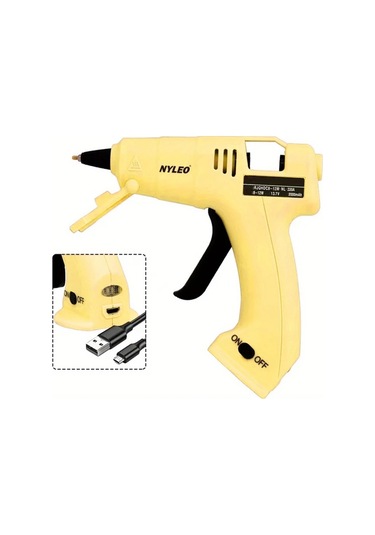 Honeybeeshop Hafif Kablosuz Sıcak Yapıştırıcı Pompası Usb Şarj Edilebilir 30 Yapıştırıcı Çubuğu El Sanatları Dıy Yeşil