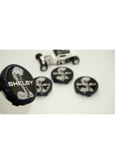 Ford Mustang Shelby Kobra Logo Jant Göbeği Kapak Seti 60mm