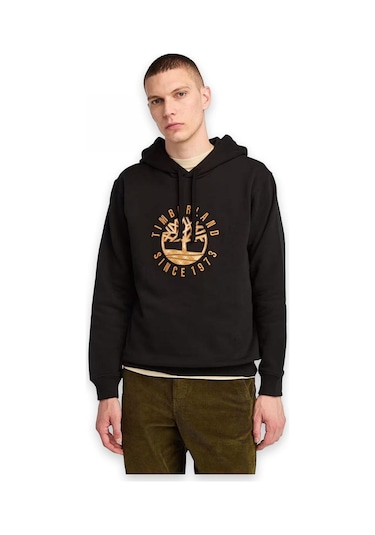 Timberland Tb0a6vgt Holiday Graphic Hoodie Siyah Erkek Sweatshirt Siyah