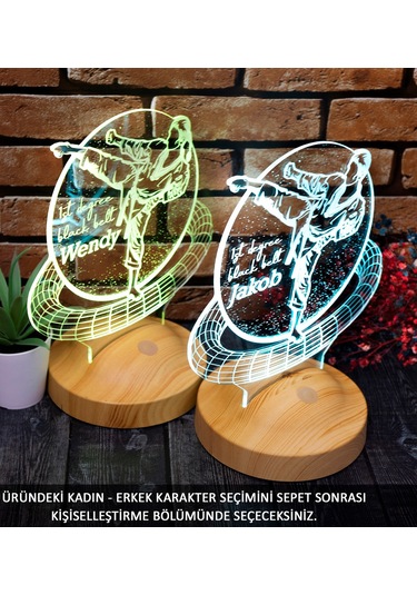 karateci Hediyesi, Karate Tekvando Judo Sporcuya Hediye 3D Led Lamba