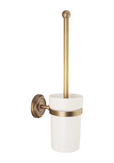 Vintage Antik Bakır Tuvalet Fırçası Set Duvara Monte Klozet Temizleyici Banyo Ev Otel Için Temizleyici Fırça Kiti Tuvalet Fırçası Tutucular Altın - Krom