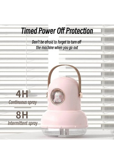 Icarer Ailesi If-js01 Usb Şarjlı Masaüstü Gece Lambası Çift Spreyli Nemlendirici, Renk: Pembe Dijital