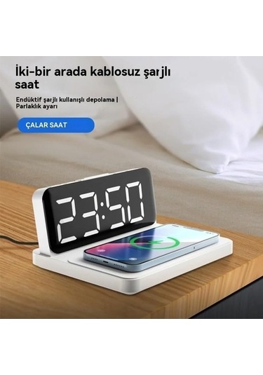 Trendooze Şarjlı Şarj Saat, Saat, Saat Kablosuz Kablosuz Elektronik Edilebilir Çalar Çalar Jy