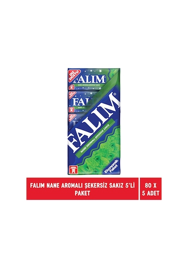Falım Nane Aromalı Şekersiz Sakız - 80 Adet