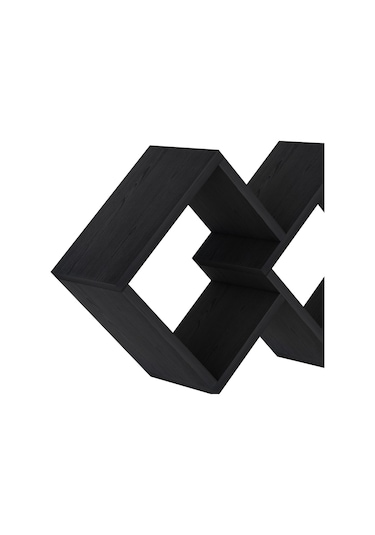 Galaxy Duvar Rafı Ahşap Siyah - Ahşap Siyah Ahşap Siyah