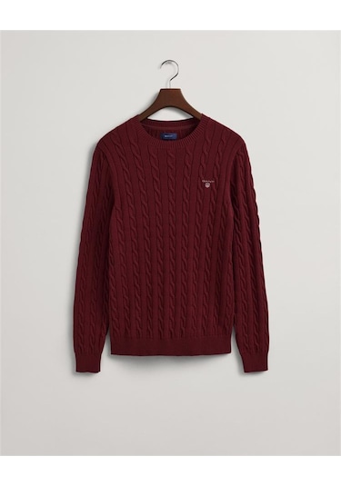 Gant Erkek Kırmızı Regular Fit Bisiklet Yaka Kazak Kırmızı