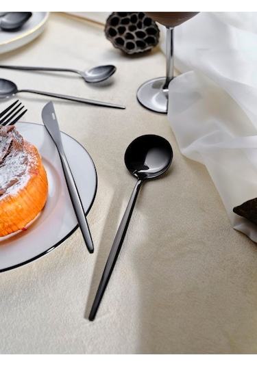 Karaca  Orion 30 Parça 6 Kişilik Çatal Kaşık Bıçak Takımı Black