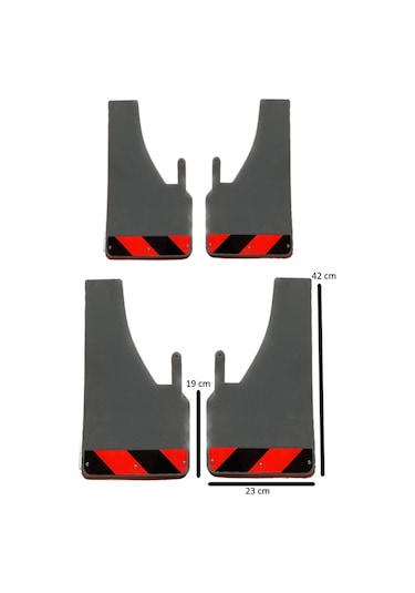 MKM Mercedes Viano Fosforlu Kırmızı-Siyah Renkli 4'lü Paçalık Çamurluk Tozluk