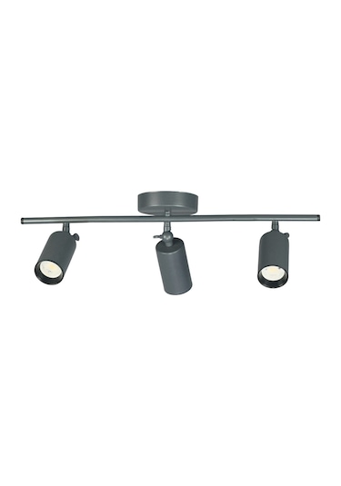 Spoti 3'lü Antrasit Renk Gün Işığı Modern Tasarım Salon - Mutfak - Banyo Spot Ledli Sıralı Avize Antrasit