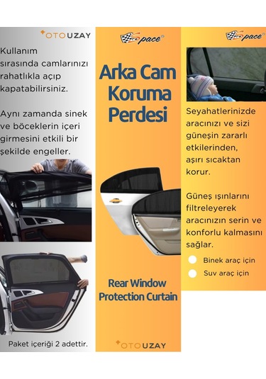 Arka Cam Güneşlik Kelebeksiz Cam Ve Suv Araçlar İçin / Peary02