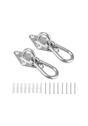 Novahub 2 Adet 8mm 316 Paslanmaz Çelik Tavan Kancası 2x Salıncak Askısı, Ağır Hizmet Kalitesi Çok Renkli