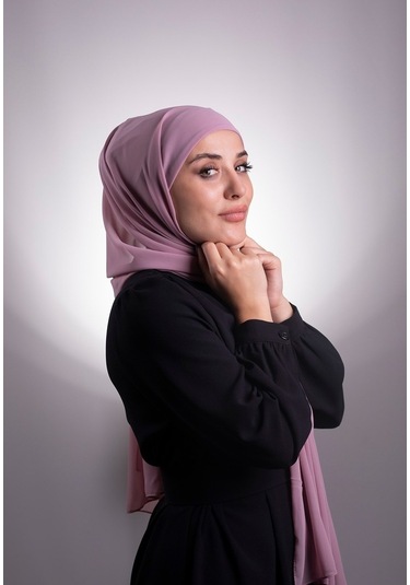 Violet Pratik Hazır Geçmeli Şal Şifon Boru Boneli 3001_21