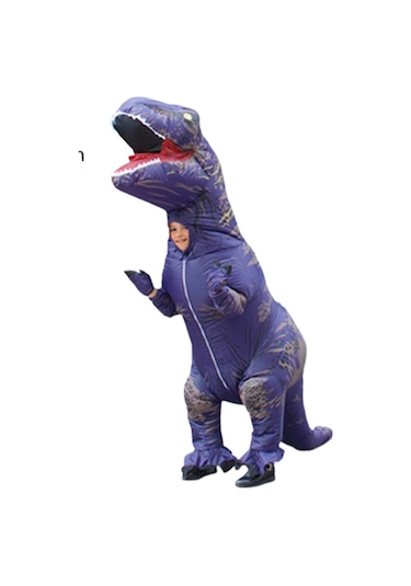 Noel Anaokulu Çocuk Tatil Yaratıcı Performans Şişme Kostüm Çocuk T-rex Mor Yükseklik 1.1-1.4 M Standart