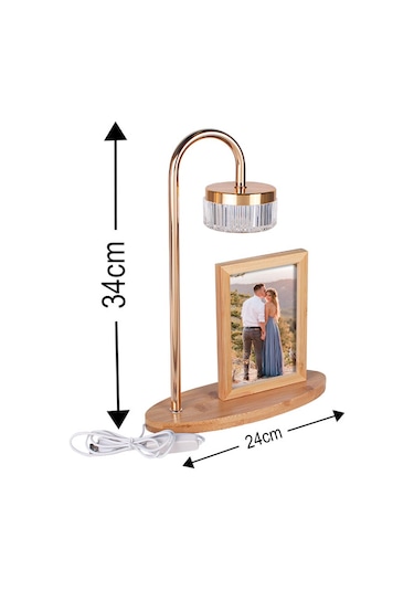 Kişiye Özel Ahşap Dekoratif Fotoğraflı Masa Lambası Renkli