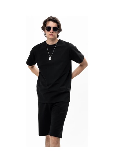 Tımına Pamuklu Spor Şort Ve Tişö 155815767 Siyah
