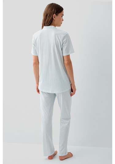 Pierre Cardin Kadın Mavi Gömlek Pijama Takım Pc9204-s-v2 Mavi