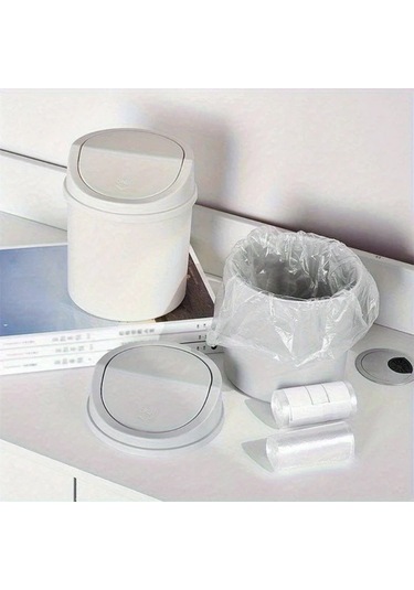 Hightower Mavi 1 Adet Mini Masaüstü Çöp Kutusu Kapaklı Polipropilen Ofis Çöp Sepeti Mavi