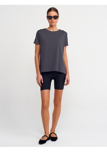 Dilvin Bisiklet Yaka Basic T-shirt 101a03471 Antrasit